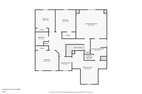 Floorplan - 3560 Hilltop Trl, Evans, GA 30809 photo 2 of 2