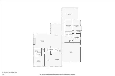 Floorplan - 605 Whimbrel Ct, Evans, GA 30809 photo 2 of 3
