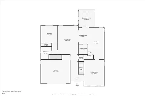 Floorplan - 1210 Windsor St, Evans, GA 30809 photo 1 of 2