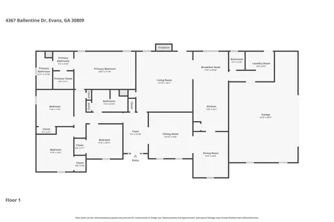 Floorplan - 4367 Ballentine Dr, Evans, GA 30809 photo 2 of 2