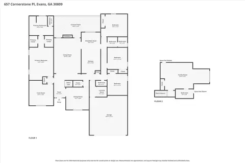 Floorplan - 657 Cornerstone Pl, Evans, GA 30809 photo 2 of 2