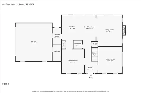 Floorplan - 801 Deercrest Ln, Evans, GA 30809 photo 2 of 6