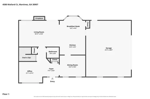 Floorplan - 4580 Mallard Ct, Martinez, GA 30907 photo 1 of 3