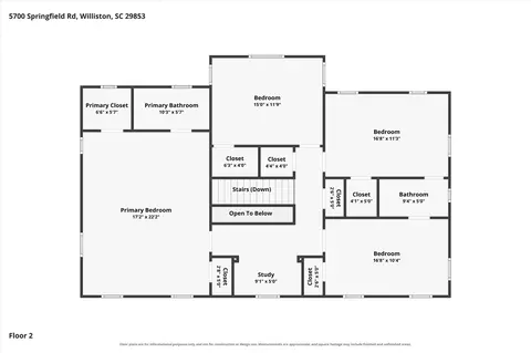 Floorplan - 5700 Springfield Rd, Williston, SC 29853 photo 3 of 3
