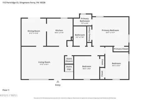 Floorplan - 112 Partridge Ct, Dingmans Ferry, PA 18328 photo 1 of 1