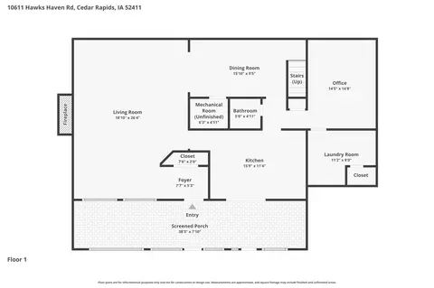 Floorplan - 10611 Hawks Haven Rd, Cedar Rapids, IA 52411 photo 2 of 3