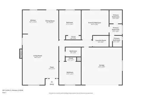 Floorplan - 5301 Farfalla Cir, Mariposa, CA 95338 photo 1 of 1