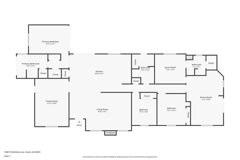 Floorplan - 11801 N Mckelvy Ave, Clovis, CA 93619 photo 1 of 1