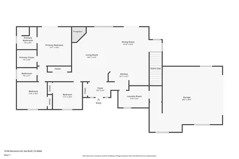 Floorplan - 13180 Montecito Rd, Red Bluff, CA 96080 photo 1 of 3