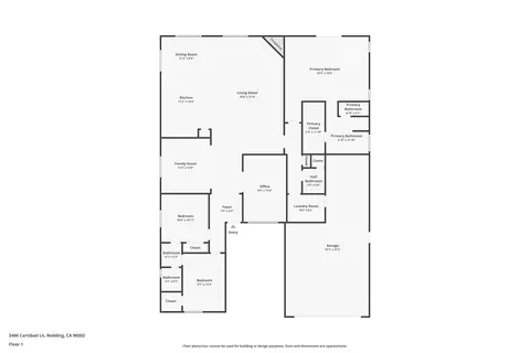 Floorplan - 3406 Carlsbad Ln, Redding, CA 96002 photo 1 of 1