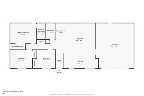 Floorplan - 12026 Norma Ln, Redding, CA 96003 photo 1 of 1