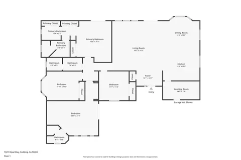 Floorplan - 13272 Opal Way, Redding, CA 96003 photo 1 of 1