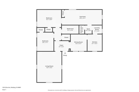 Floorplan - 1523 Olive Ave, Redding, CA 96001 photo 1 of 1