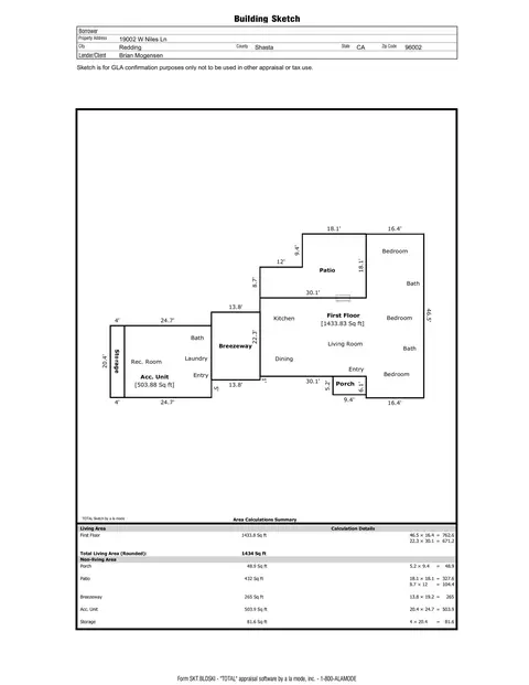 Floorplan - 19002 W Niles Ln, Redding, CA 96002 photo 1 of 1