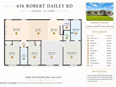 Floorplan - 656 Robert Dailey Rd, Sunset, LA 70584 photo 1 of 1