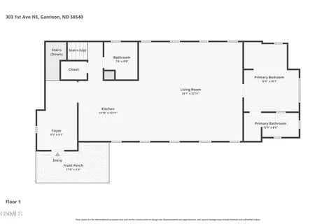 Floorplan - 303 1st Ave NE, Garrison, ND 58540 photo 1 of 4