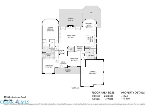 Floorplan - 1226 Indiantown Rd, Weems, VA 22576 photo 1 of 2