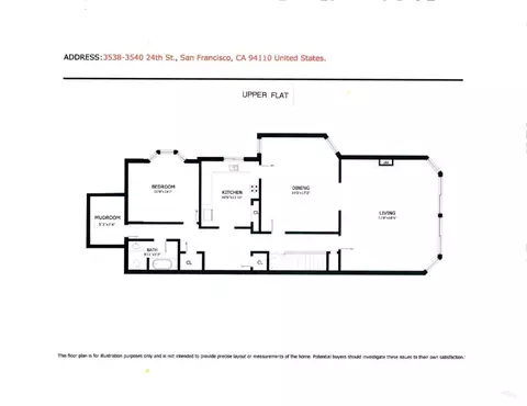 Floorplan - 3538 24th St, San Francisco, CA 94110 photo 2 of 3