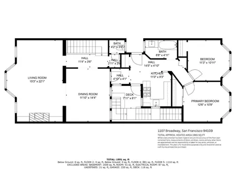 Floorplan - 1107 Broadway, San Francisco, CA 94109 photo 3 of 6