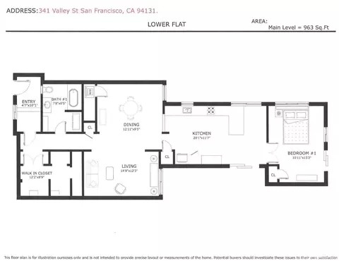 Floorplan - 341 Valley St, San Francisco, CA 94114 photo 1 of 1