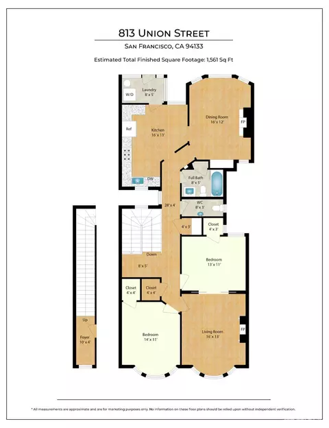 Floorplan - 813 Union St, San Francisco, CA 94133 photo 1 of 1