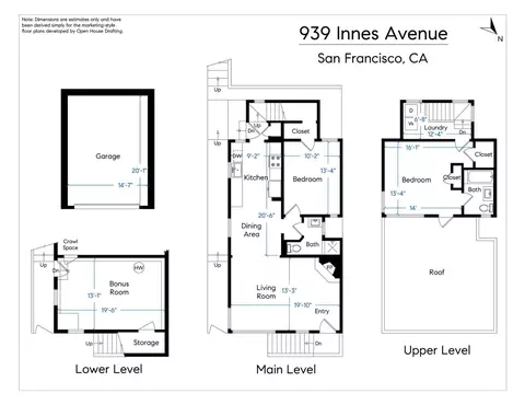 Floorplan - 939 Innes Ave, San Francisco, CA 94124 photo 2 of 3