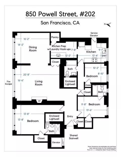 Floorplan - 850 Powell St #202, San Francisco, CA 94115 photo 1 of 2