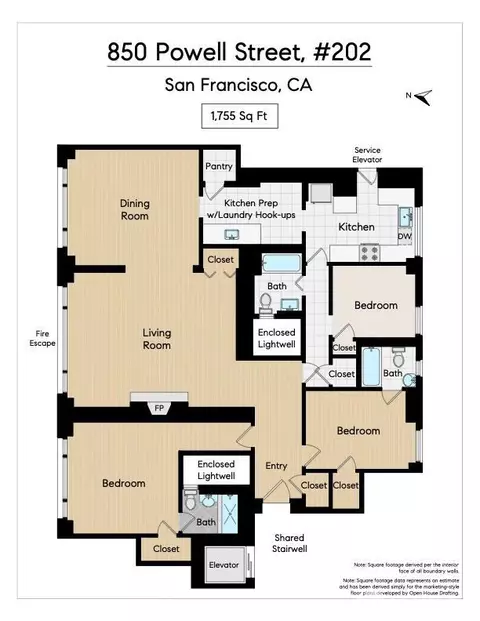 Floorplan - 850 Powell St #202, San Francisco, CA 94115 photo 2 of 2