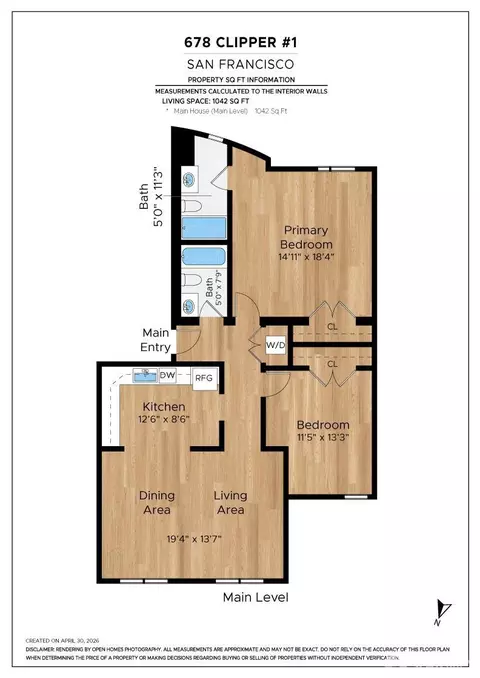Floorplan - 678 Clipper St #1, San Francisco, CA 94114 photo 1 of 1