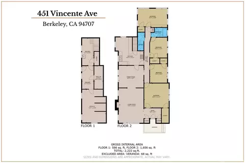 Floorplan - 451 Vincente Ave, Berkeley, CA 94707 photo 1 of 1