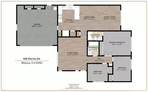 Floorplan - 613 Parvin Dr, Milpitas, CA 95035 photo 1 of 1