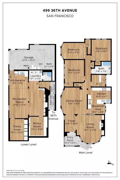 Floorplan - 499 36th Ave, San Francisco, CA 94121 photo 1 of 2