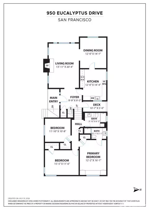 Floorplan - 950 Eucalyptus Dr, San Francisco, CA 94132 photo 1 of 1