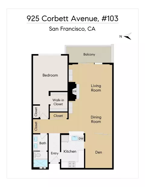 Floorplan - 925 Corbett Ave #103, San Francisco, CA 94131 photo 1 of 1