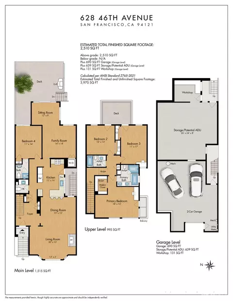 Floorplan - 628 46th Ave, San Francisco, CA 94121 photo 1 of 2