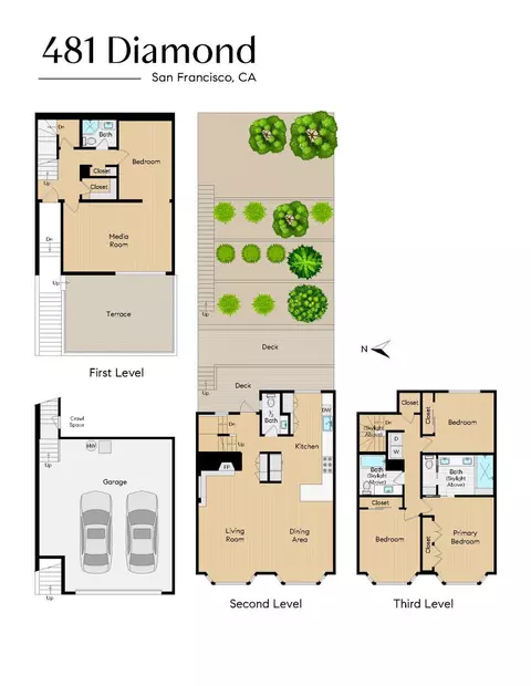 Floorplan - 481 Diamond St, San Francisco, CA 94114 photo 1 of 1