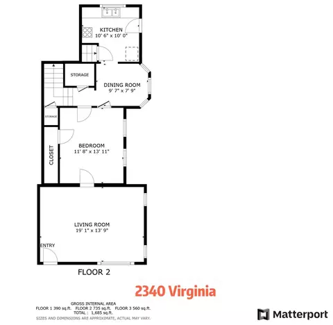 Floorplan - 2340 Virginia St, Berkeley, CA 94709 photo 3 of 4