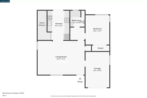 Floorplan - 380 Vermont Ave, Berkeley, CA 94707 photo 1 of 2
