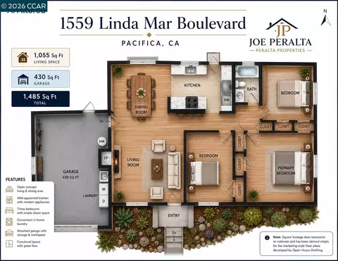 Floorplan - 1559 Linda Mar Blvd, Pacifica, CA 94044 photo 1 of 3