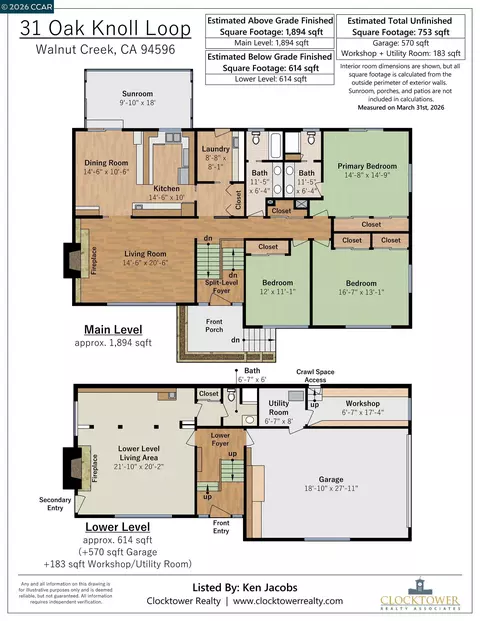 Floorplan - 31 Oak Knoll Loop, Walnut Creek, CA 94596 photo 1 of 1