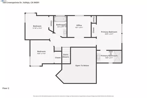 Floorplan - 109 Crownpointe Dr, Vallejo, CA 94591 photo 3 of 4