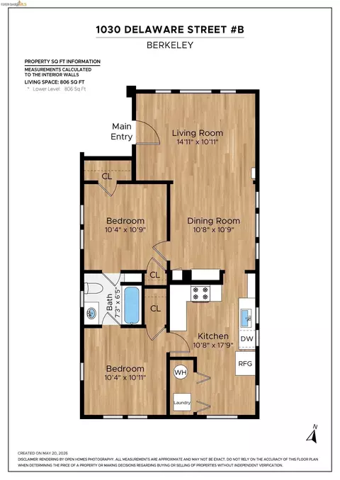 Floorplan - 1030 Delaware St #B, Berkeley, CA 94710 photo 1 of 2