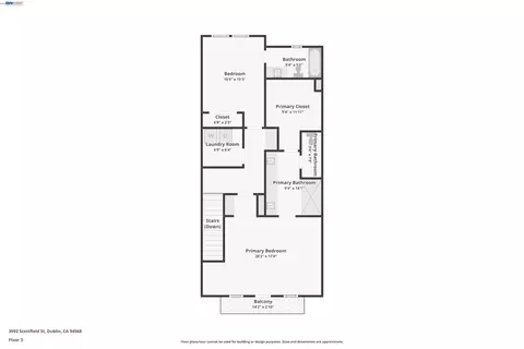 Floorplan - 3992 Scottfield St, Dublin, CA 94568 photo 5 of 8