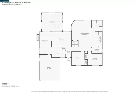 Floorplan - 8280 Elgin Ln, Dublin, CA 94568 photo 1 of 1