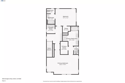 Floorplan - 2836 Stringham Way, Dublin, CA 94568 photo 3 of 4