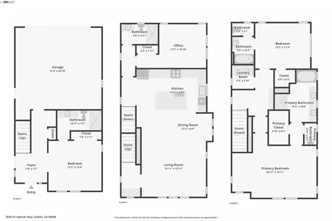 Floorplan - 2836 Stringham Way, Dublin, CA 94568 photo 4 of 4