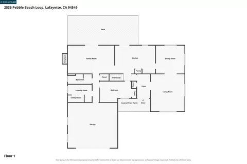 Floorplan - 2536 Pebble Beach Loop, Lafayette, CA 94549 photo 3 of 3