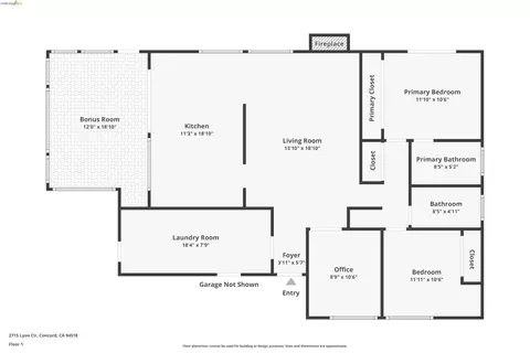 Floorplan - 2715 Lyon Cir, Concord, CA 94518 photo 1 of 1