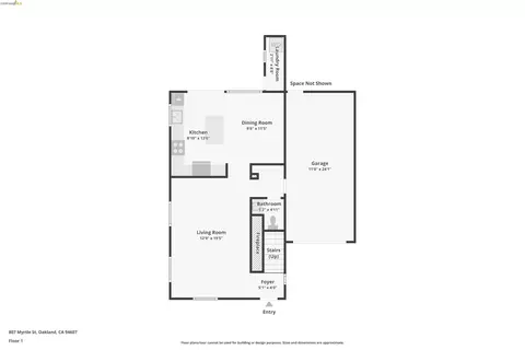 Floorplan - 807 Myrtle St, Oakland, CA 94607 photo 1 of 3