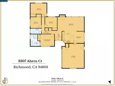 Floorplan - 3307 Ahern Ct, Richmond, CA 94803 photo 1 of 1